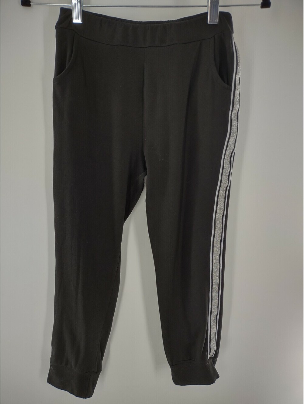 Shosho Leggings Girls Size 12 Black With Stripe 070